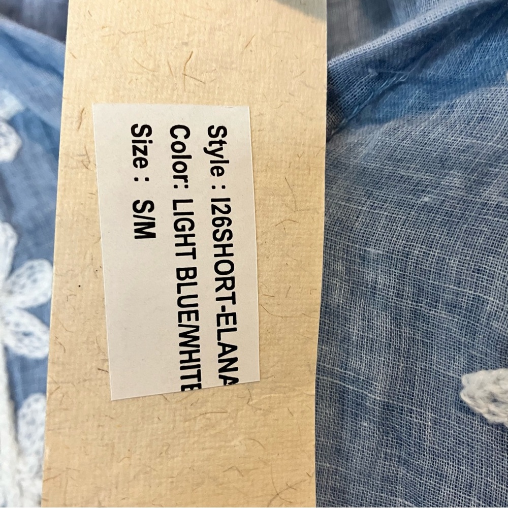 NWT DOLMA Floral Embroidered Blouse Blue with White Embroidery Size Small - Picture 3 of 12